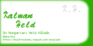 kalman held business card